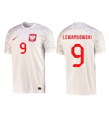 Lacne Muži Futbalové dres Poľsko Robert Lewandowski #9 MS 2022 Krátky Rukáv - Domáci